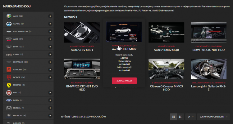 Sklep internetowy – Nawigacja